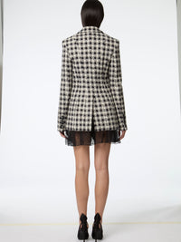 VESTE CROISÉE EN TWEED TEXTURÉ - Blanc