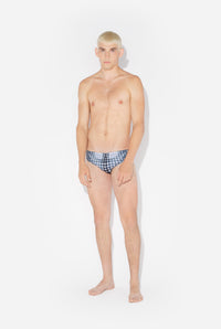 Le Slip De Bain Imprimé Dots Noir Et Blanc - White & Grey & Black
