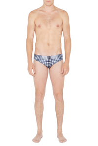Dots-print swimsuit - White & Grey & Black