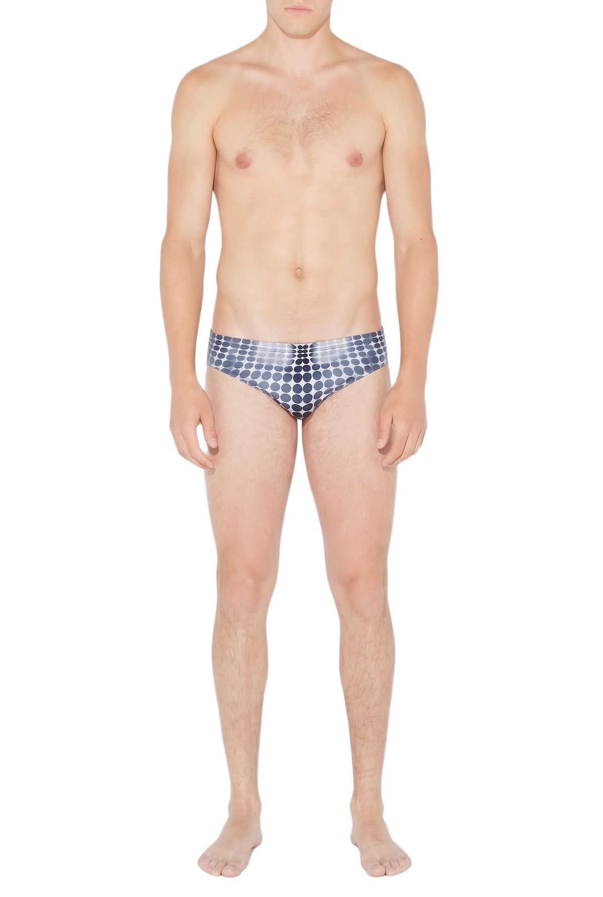 Dots-print swimsuit - White & Grey & Black