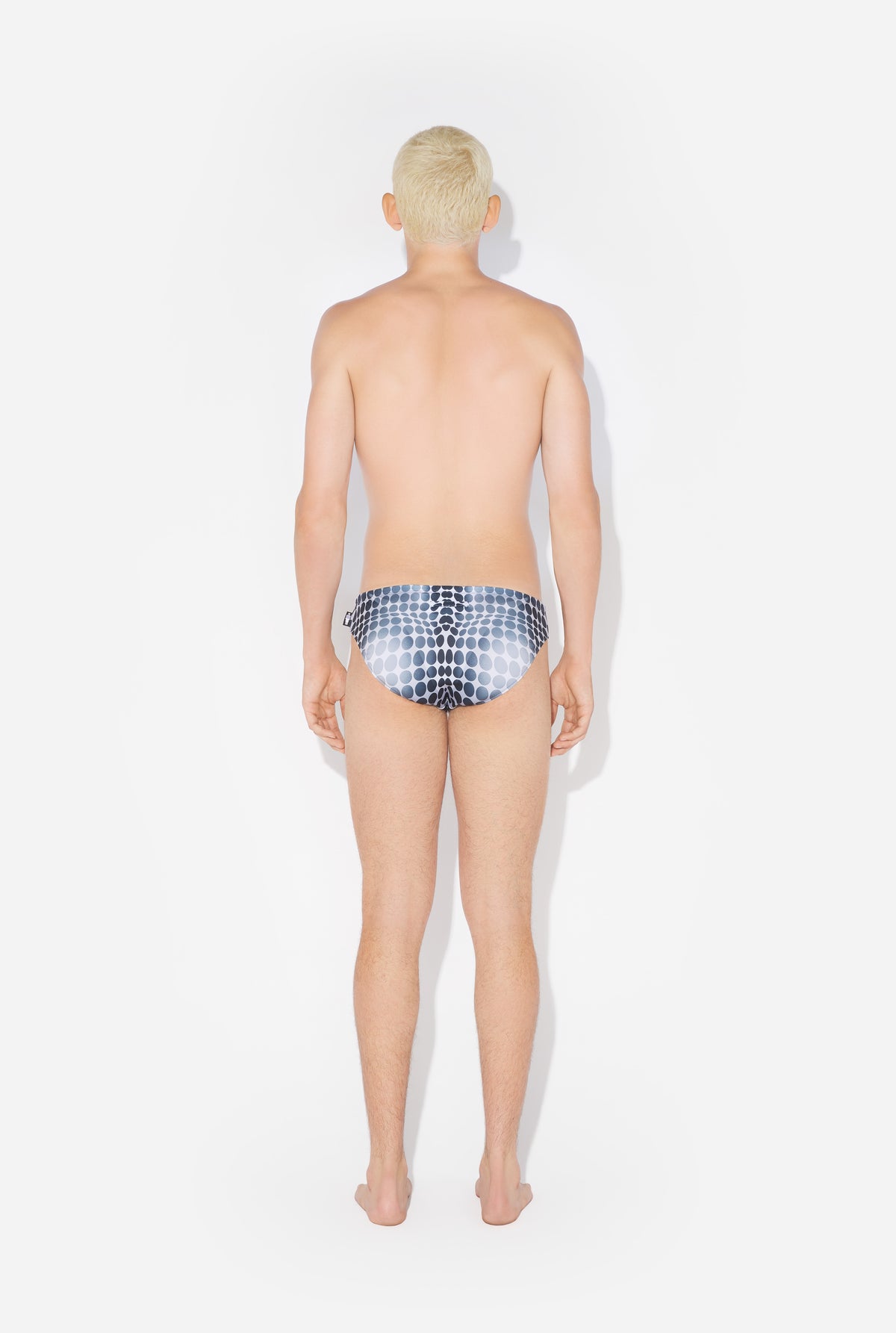Le Slip De Bain Imprimé Dots Noir Et Blanc - White & Grey & Black