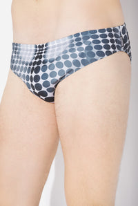 Le Slip De Bain Imprimé Dots Noir Et Blanc - White & Grey & Black