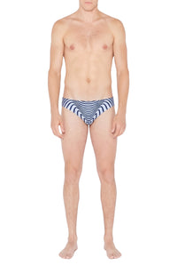 Speedo Marinière Morphing Swimsuit - White & Navy