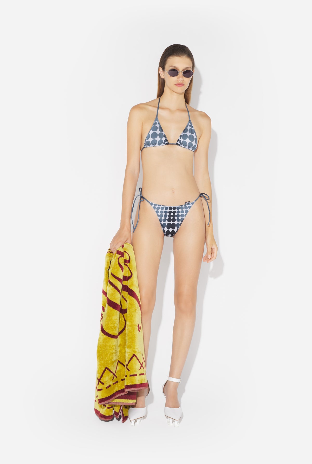 Le Bikini Dots Imprimé Noir Et Blanc - White & Grey & Black