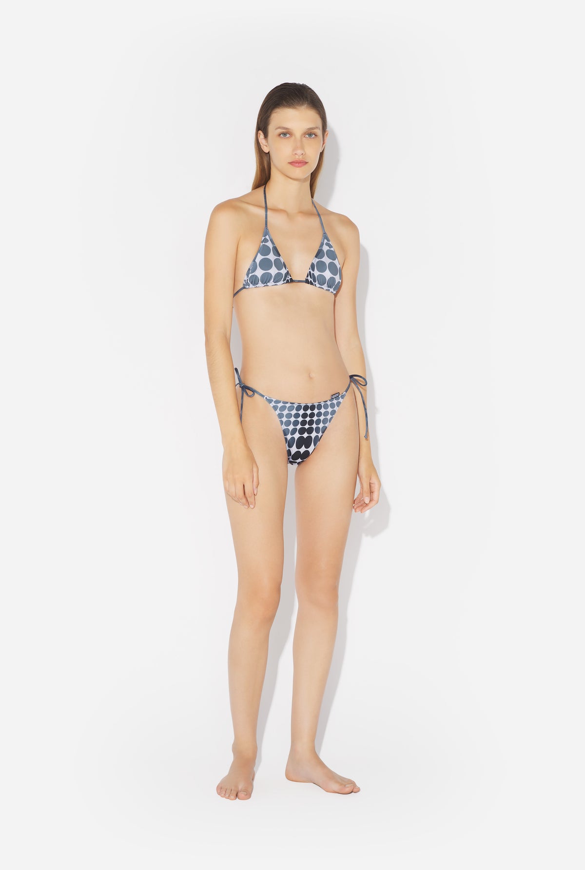 Le Bikini Dots Imprimé Noir Et Blanc - White & Grey & Black