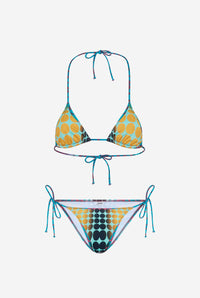 Bikini Imprimé Dots Bleu.
 - Blue & Purple & Yellow