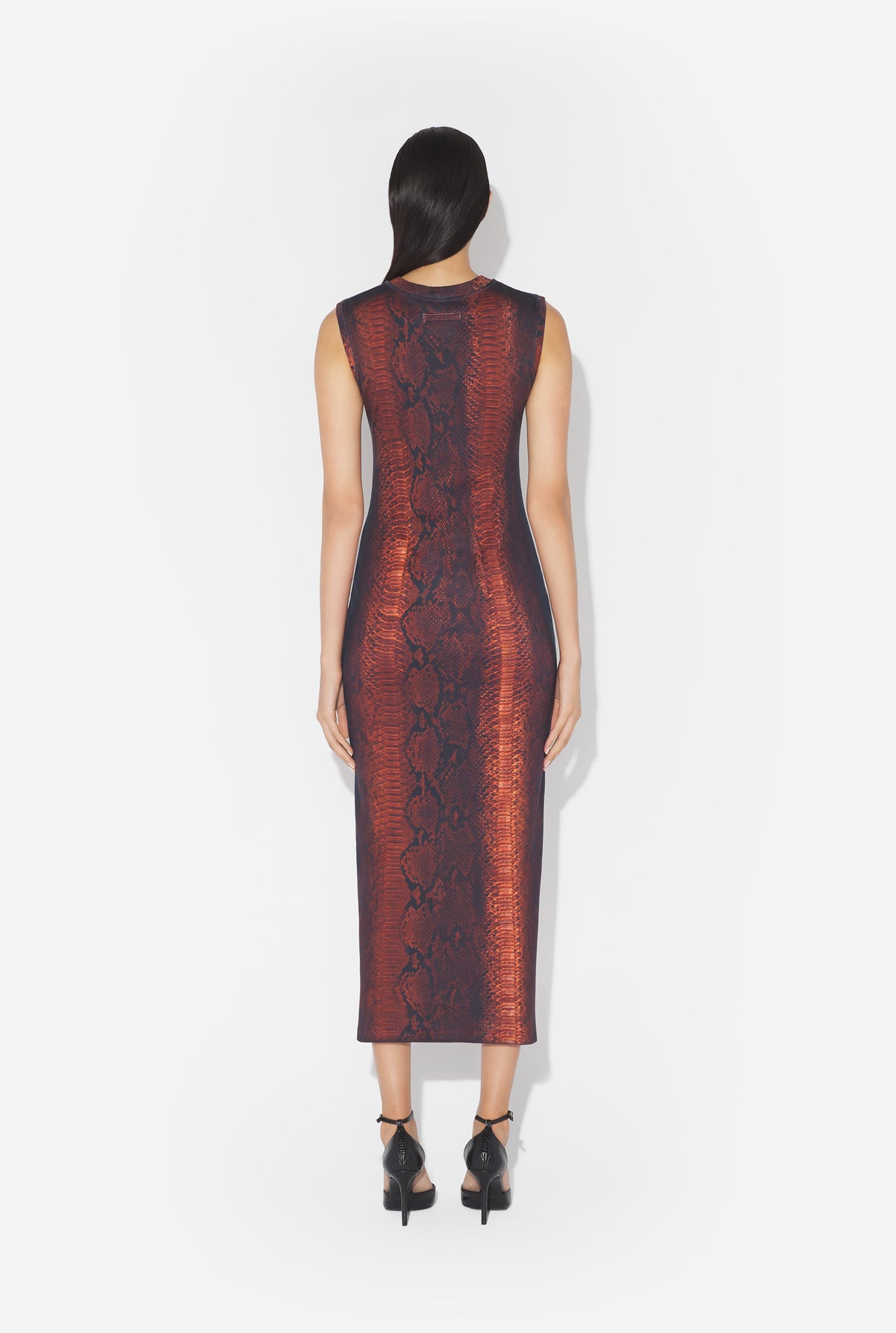 La Robe En Coton Python - Brown & Black