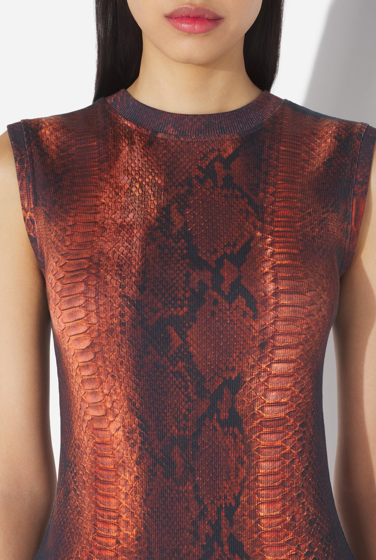 La Robe En Coton Python - Brown & Black