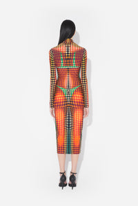 La Robe Imprimée Dots Marron - Orange & Blue & Brown