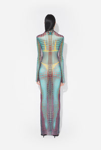 La Robe Imprimée Dots Bleue - Blue & Purple & Yellow