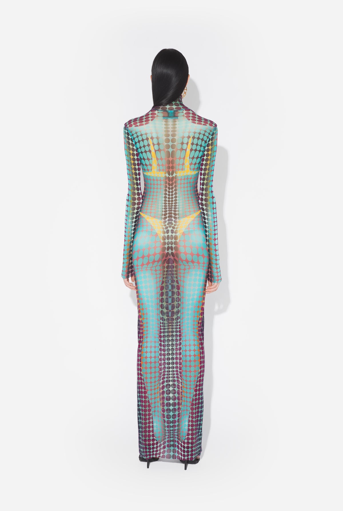 La Robe Imprimée Dots Bleue - Blue & Purple & Yellow