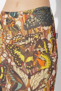Jupe Longue En Tulle Imprimé Papillon Jaune.
 - Yellow & Multicolor