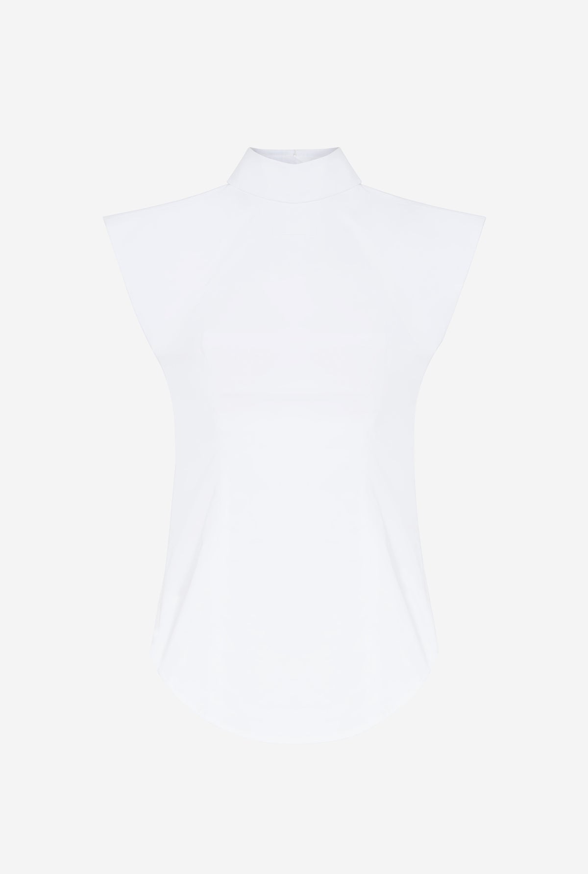 Sleeveless Reversed Shirt With Pointy Boobs - White