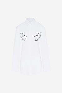 Shirt With "Needles Jean Paul Gaultier" Flock Print - White & Black