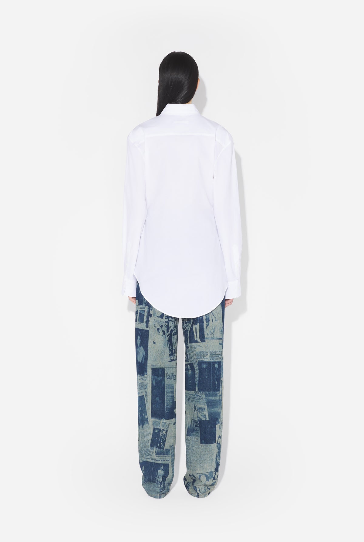 Shirt Printed "Scanned Bra" - White & Bluegrey