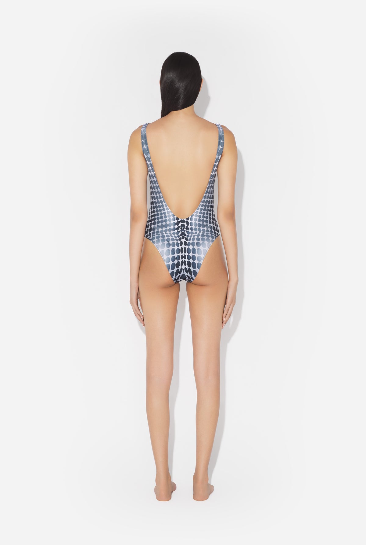 Le Maillot De Bain Imprimé Dots Noir Et Blanc - White & Grey & Black