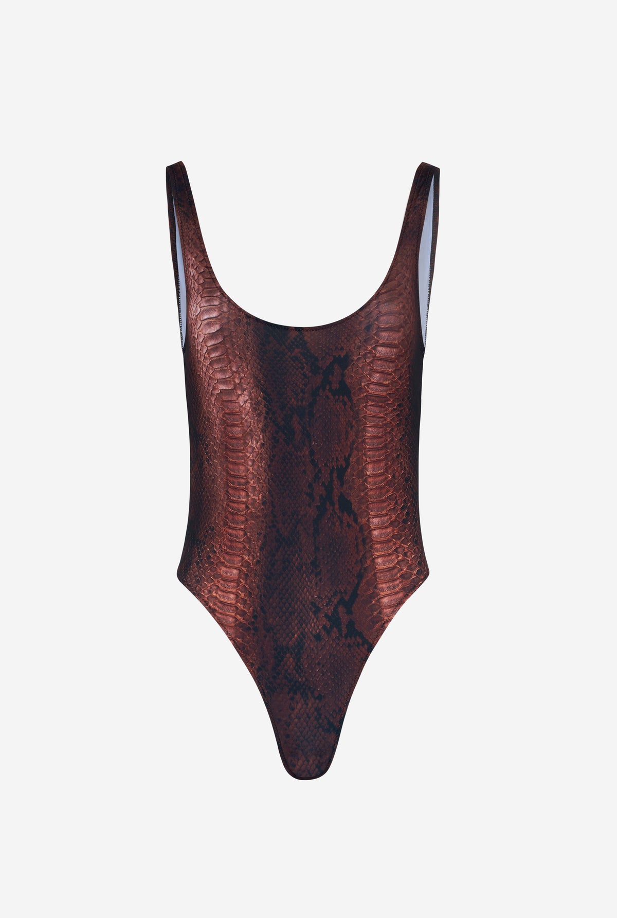 Swimsuit Printed "Python" - Brown & Black