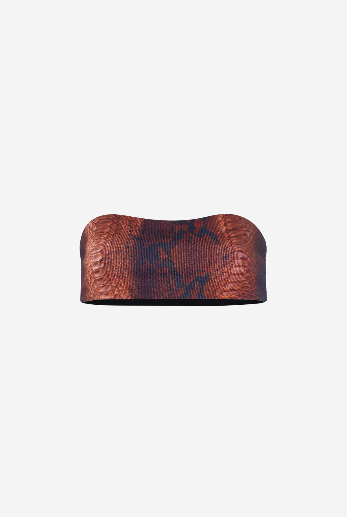 Cotton Ribbed Bra Printed "Python" - Brown & Black