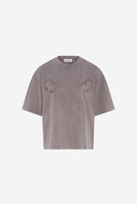 T-Shirt En Coton Gris Brodé "Needles Jean Paul Gaultier".
 - Darkgrey