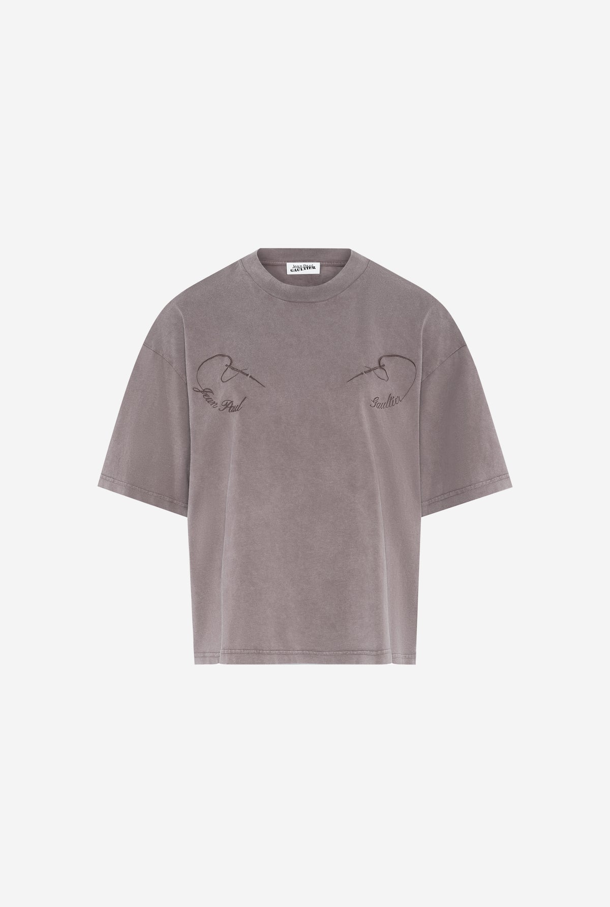 T-Shirt En Coton Gris Brodé "Needles Jean Paul Gaultier".
 - Darkgrey