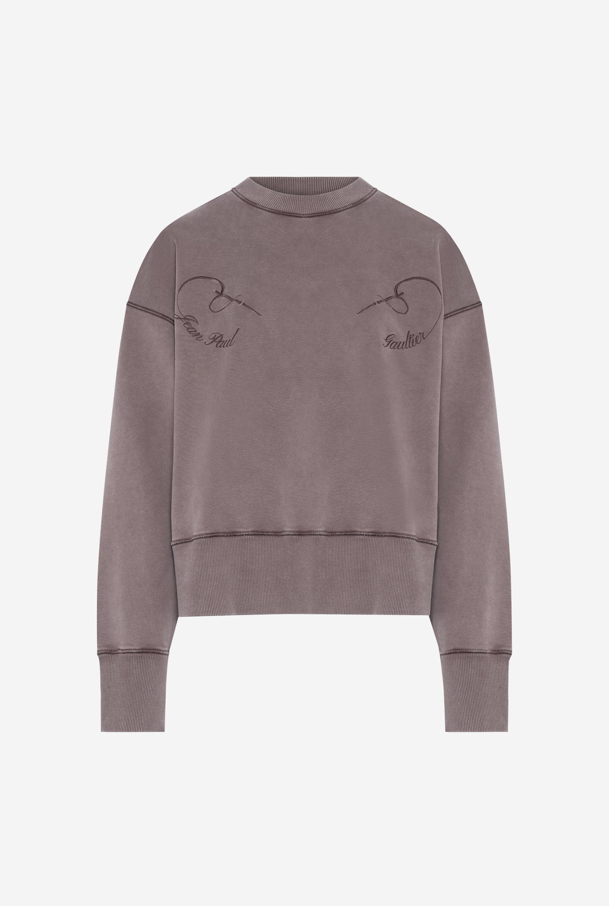 Sweatshirt En Coton Molletonné Gris Brodé « Needles Jean Paul Gaultier ».
 - Darkgrey