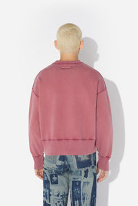 Fleece Sweatshirt Embroidered "Needles Jean Paul Gaultier" - Burgundy