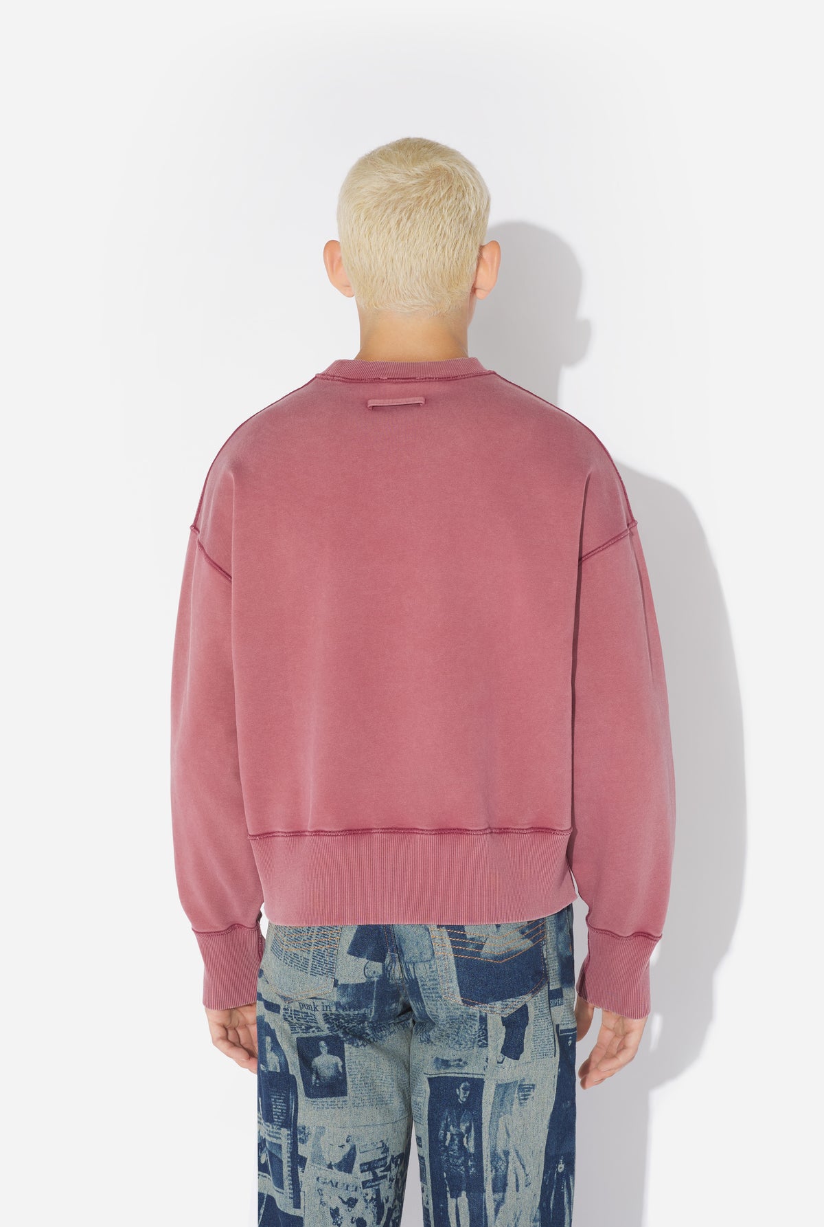 Fleece Sweatshirt Embroidered "Needles Jean Paul Gaultier" - Burgundy