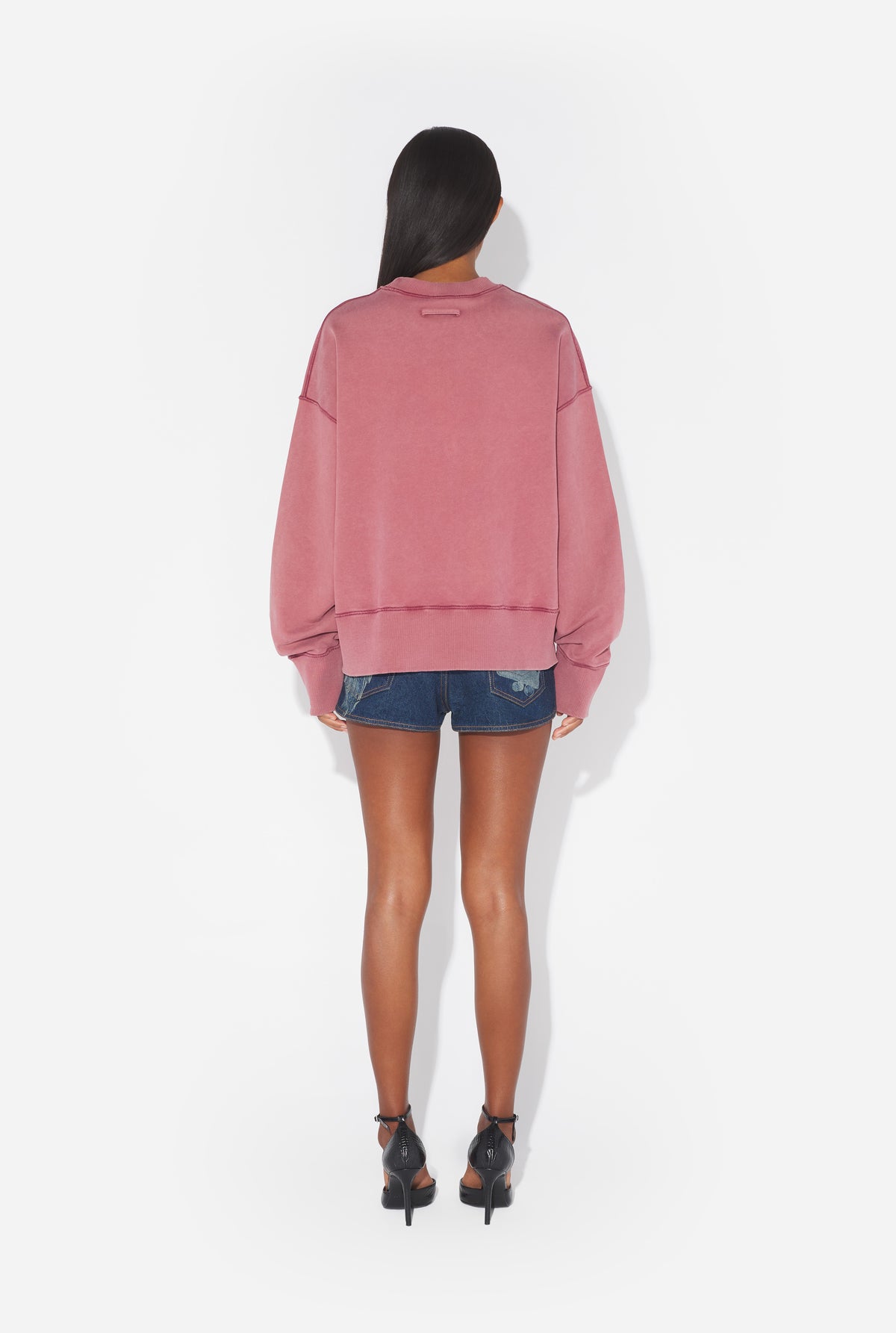 Fleece Sweatshirt Embroidered "Needles Jean Paul Gaultier" - Burgundy
