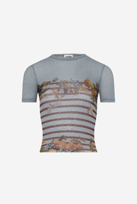 Le Baby Tee Marinière Grape Bleu Ciel - Lightblue & Multicolor