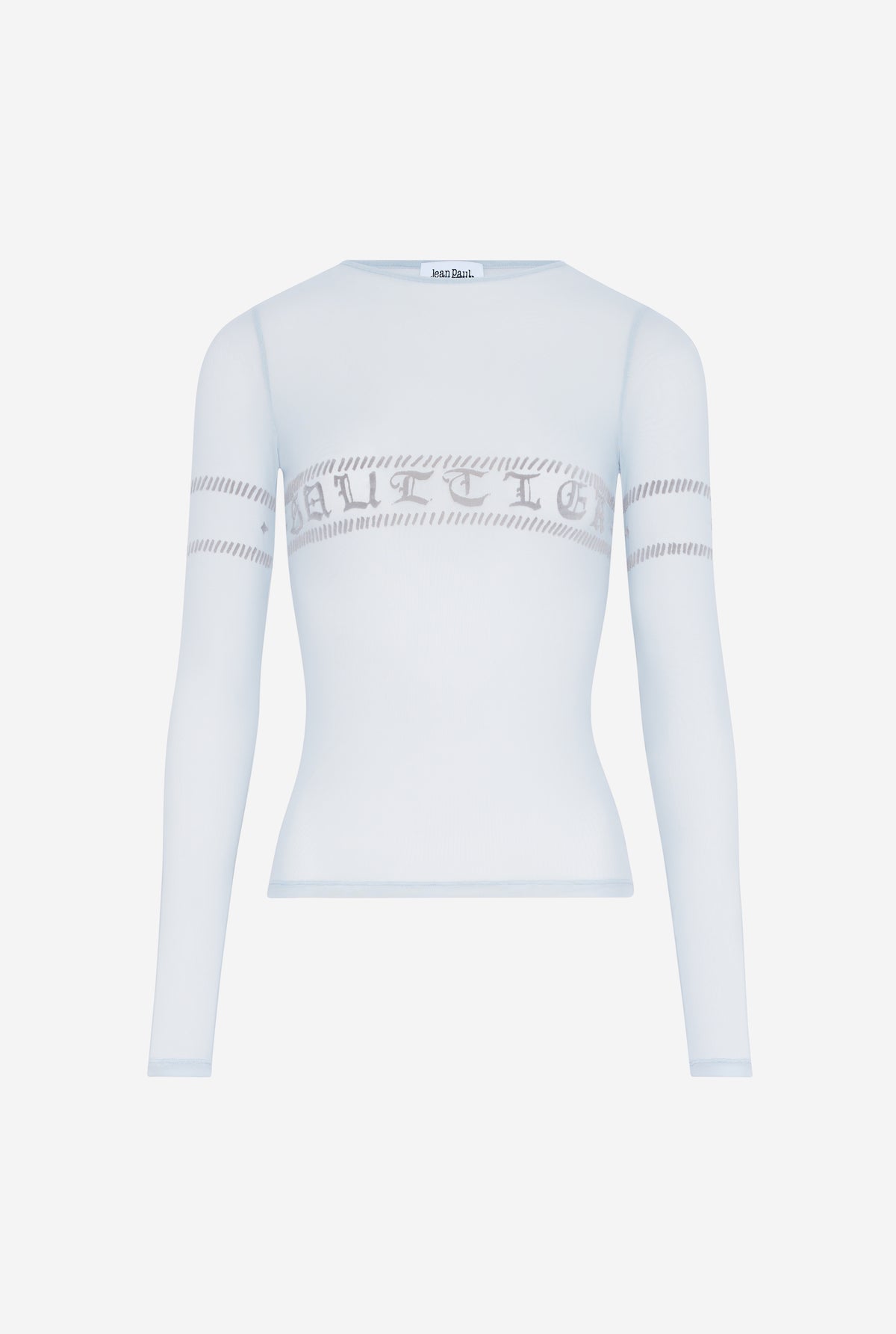 Top En Tulle Bleu Ciel Floqué "Gaultier".
 - Lightblue