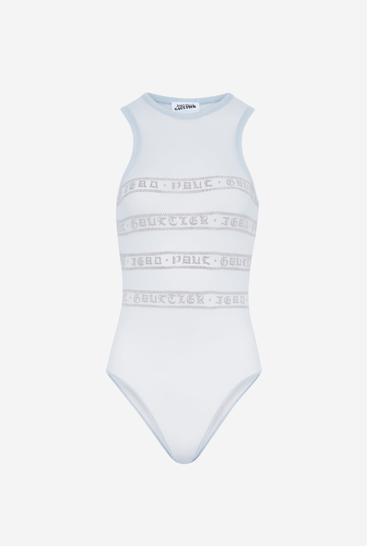 Mesh Body With "Gaultier" Flock - Lightblue