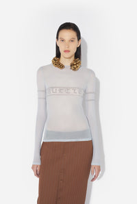 Top En Tulle Bleu Ciel Floqué "Gaultier".
 - Lightblue