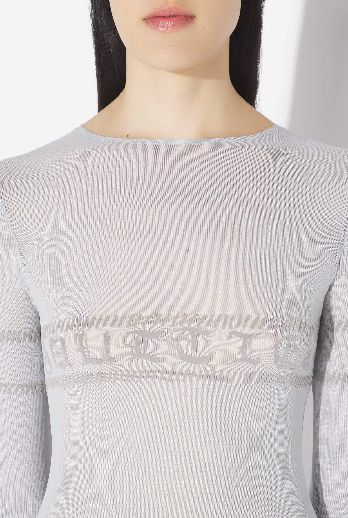 Top En Tulle Bleu Ciel Floqué "Gaultier".
 - Lightblue