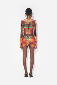 Le Top Imprimé Dots Marron - Orange & Blue & Brown
