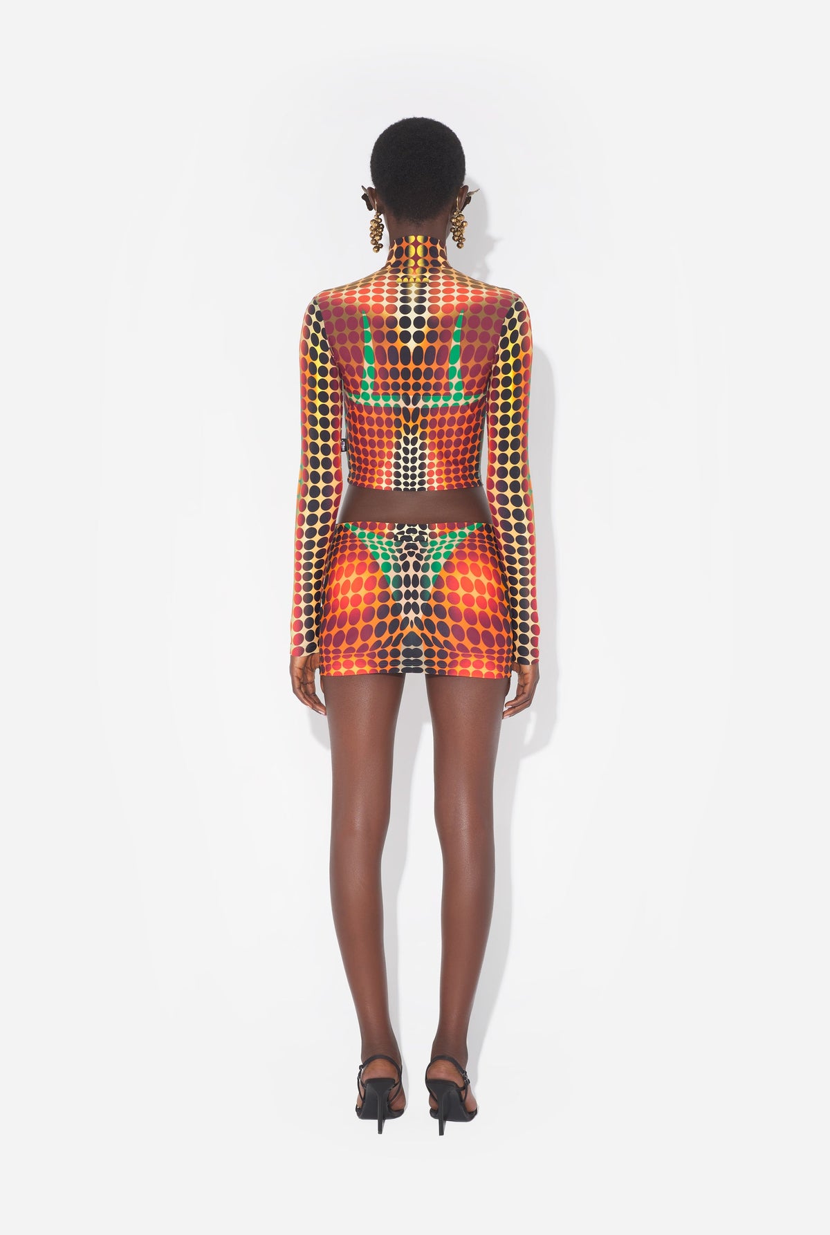 Le Top Imprimé Dots Marron - Orange & Blue & Brown