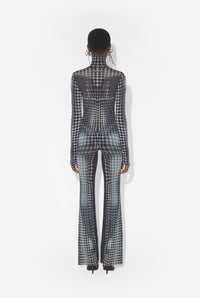 Le Top En Mesh Imprimé Dots Noir & Blanc - White & Grey & Black