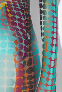 Le Top En Mesh Imprimé Dots Bleu - Blue & Purple & Yellow