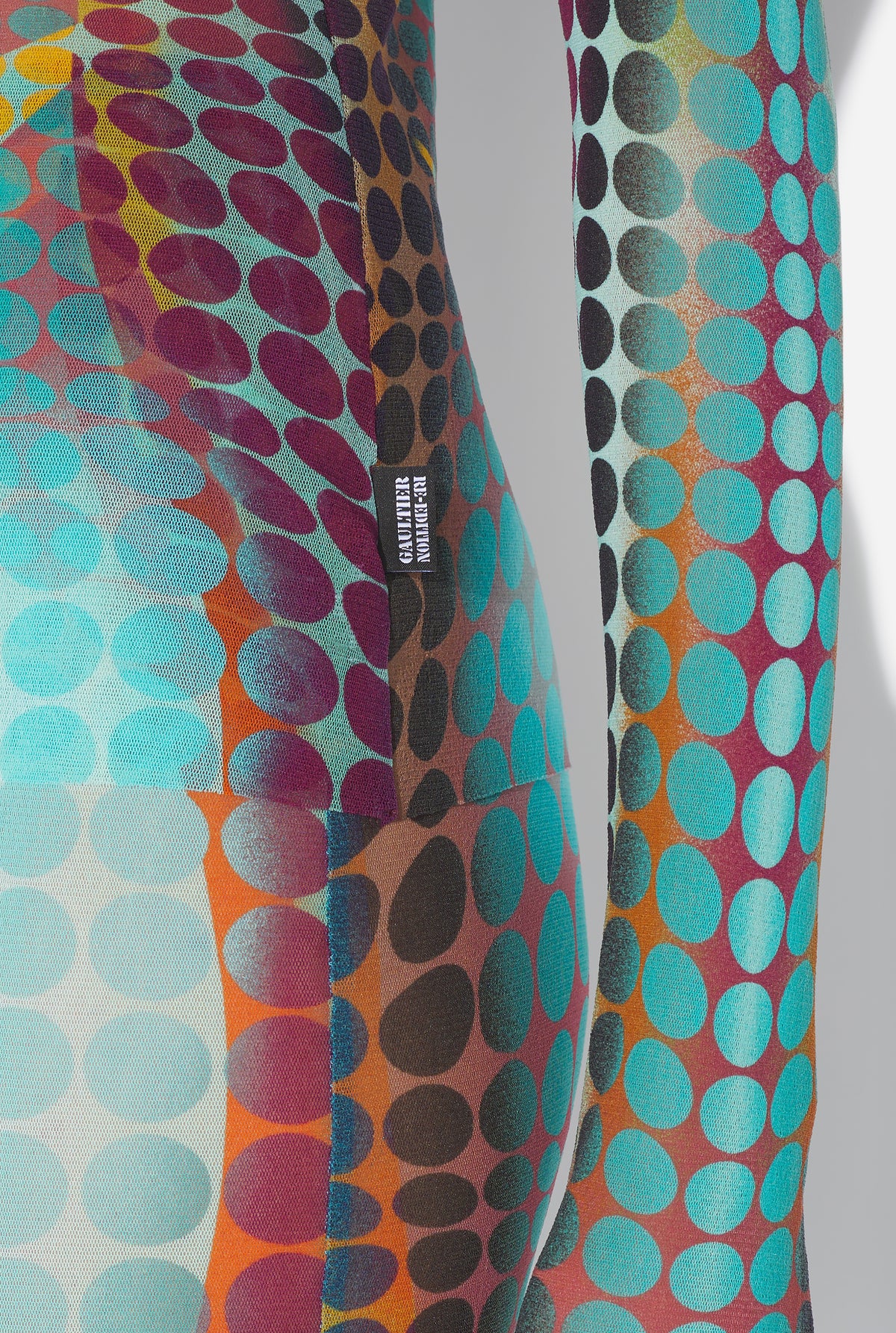 Le Top En Mesh Imprimé Dots Bleu - Blue & Purple & Yellow