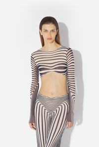 Le Crop Top Body Morphing Marine - Ecru & Navy