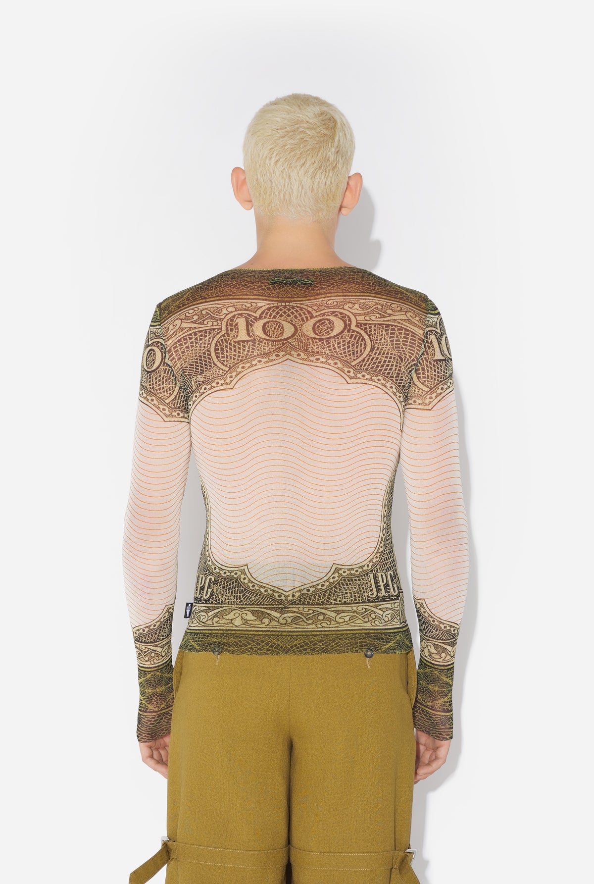 Le Top Cartouche Vert - Green & Ecru & Black & Orange