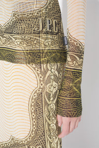 Le Top Cartouche Vert - Green & Ecru & Black & Orange