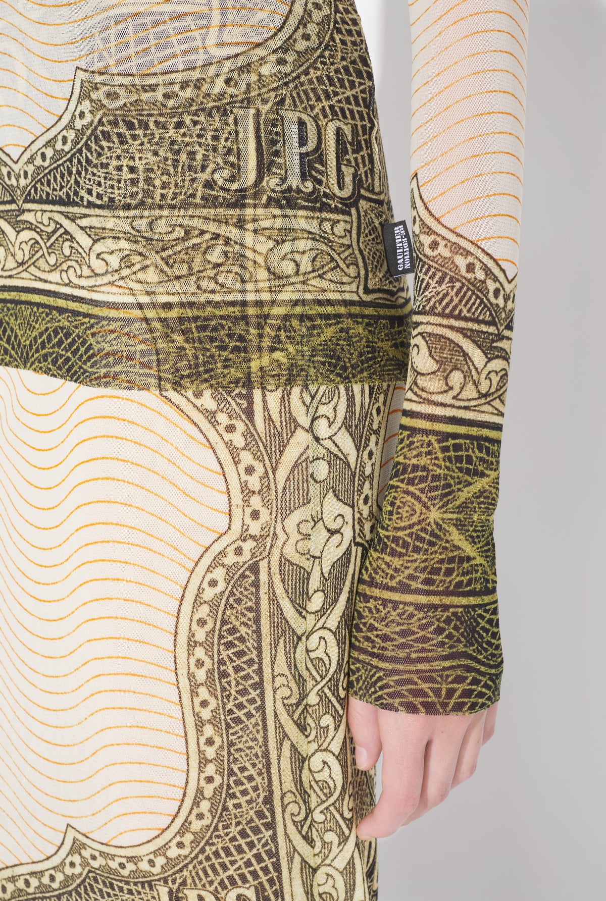 Le Top Cartouche Vert - Green & Ecru & Black & Orange