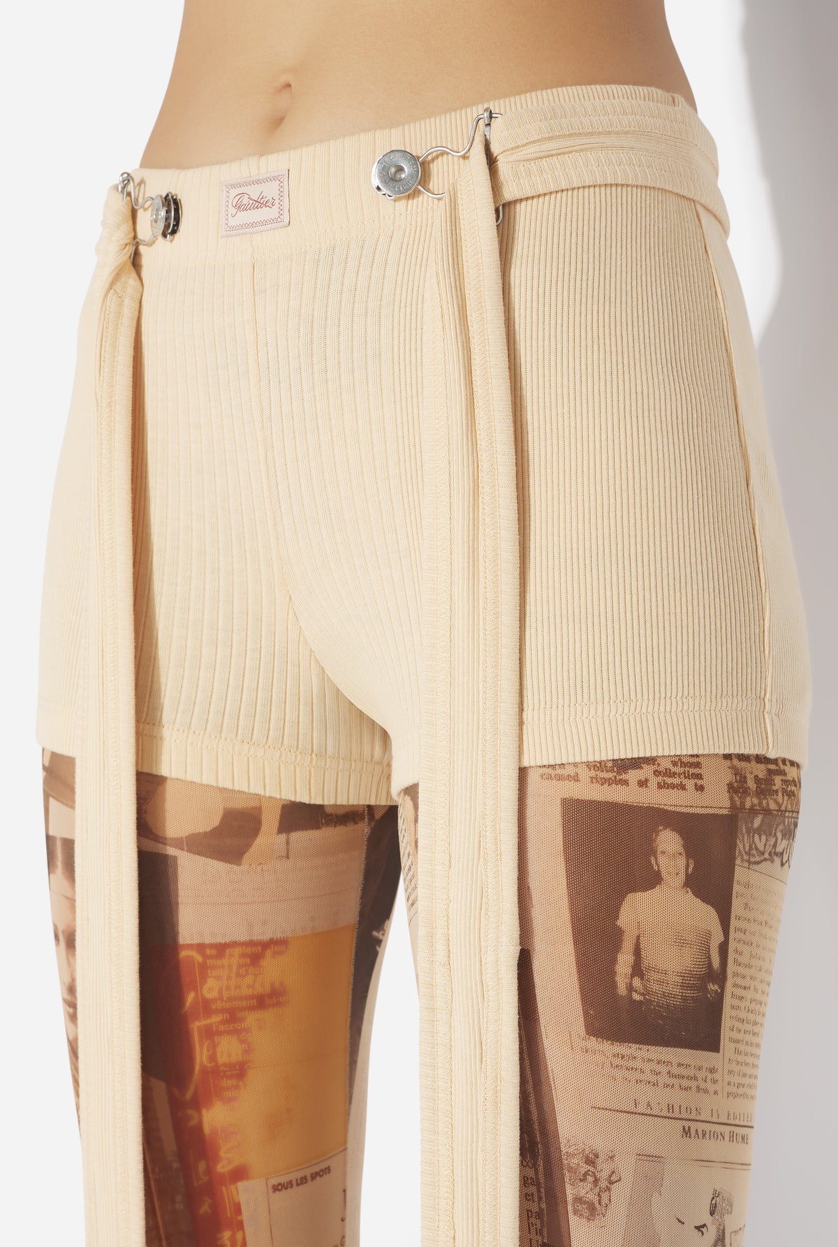 Le Short À Patch Gaultier Beige - Nude