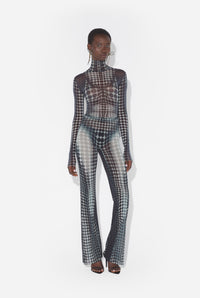 Le Pantalon Imprimé Dots Noir & Blanc - White & Grey & Black