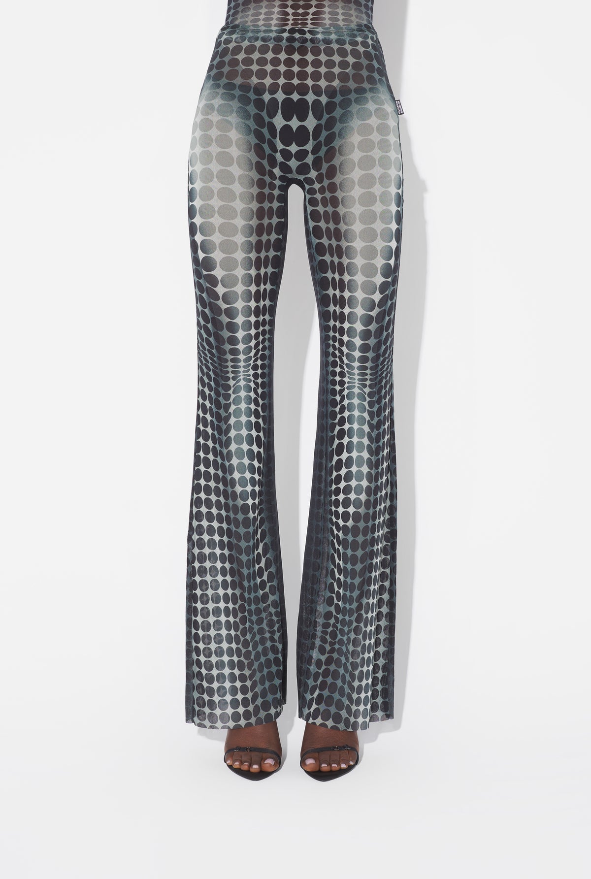 Le Pantalon Imprimé Dots Noir & Blanc - White & Grey & Black