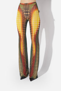 Le Pantalon Imprimé Dots Marron - Orange & Blue & Brown