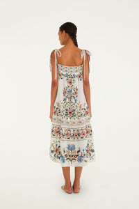 DIFFUSELY_Stitched Garden Off White Robe Plage - Stitched Garden Off White