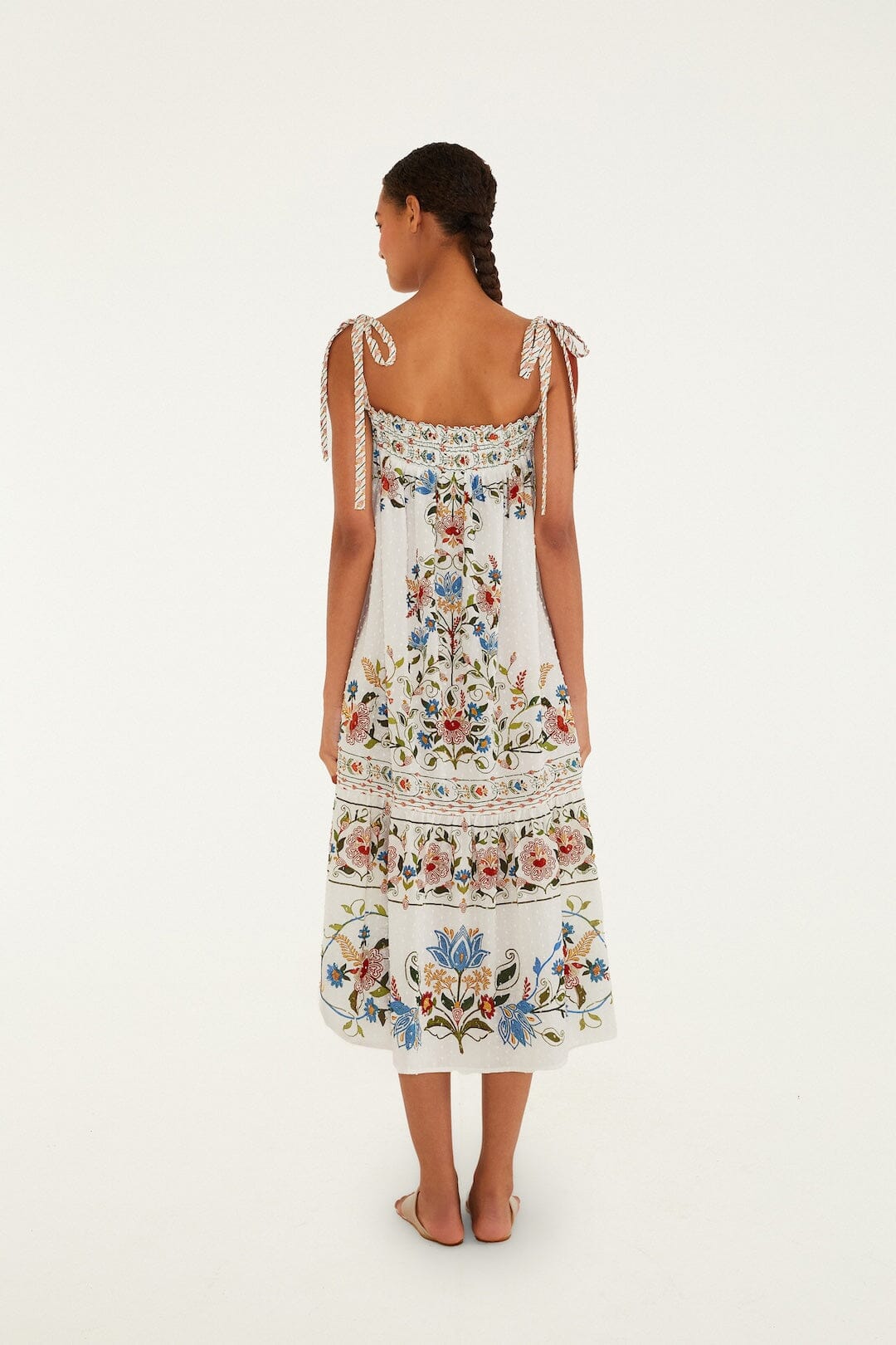 DIFFUSELY_Stitched Garden Off White Robe Plage - Stitched Garden Off White