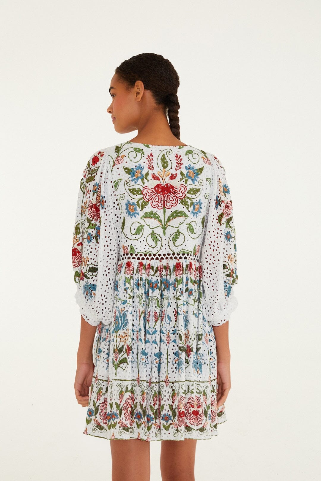 Stitched Garden Off White Robe Plage - Stitched Garden Off White