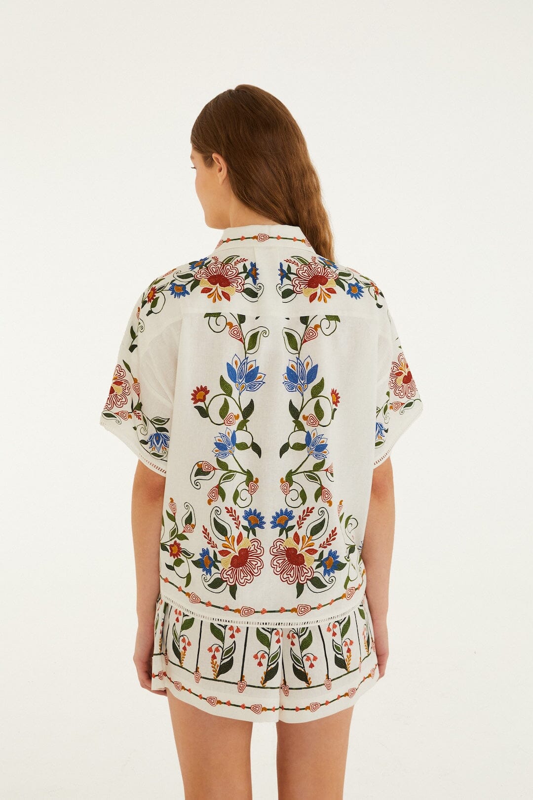 Stitched Garden Off White Blouse Plage - Stitched Garden Off White